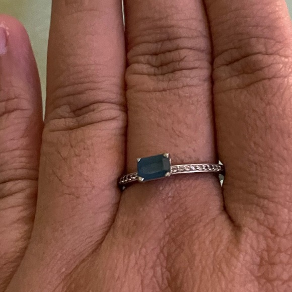 Stunning 925 stamped natural London blue topaz sterling ring - Picture 5 of 6